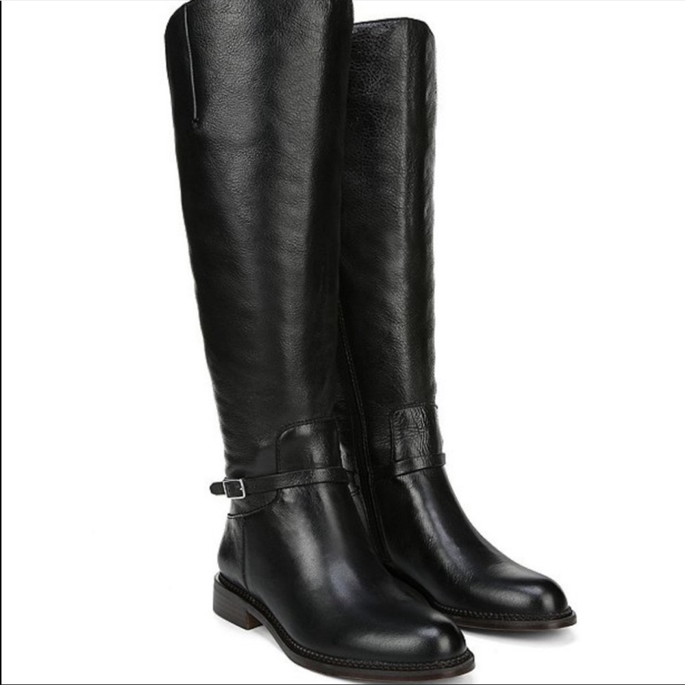 Franco Sarto Wide Calf Black Leather Boots